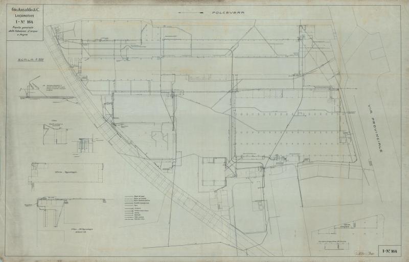 Stabilimento Locomotive - Pianta generale delle tubazioni d'acqua e fogne