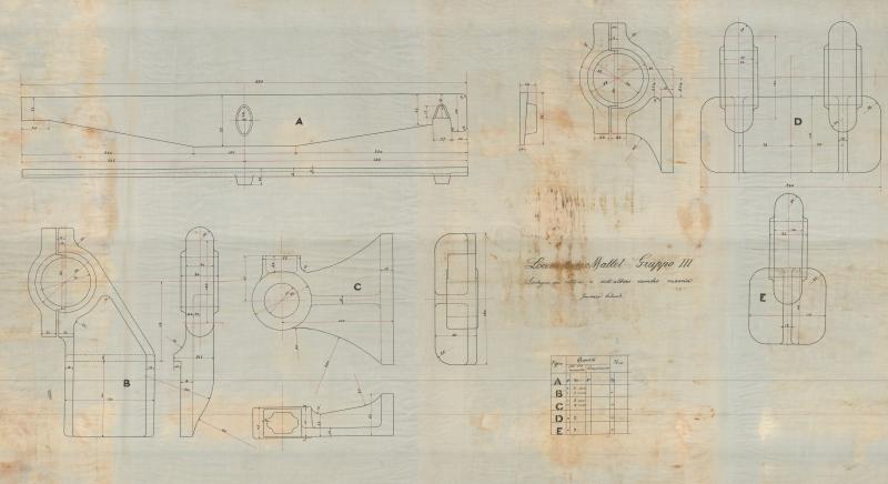 Locomotive Mallet - Sostegni dei settori e dell'albero cambio marcia