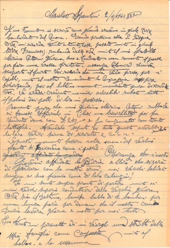 Lettera di Remo Ballarini inviata a Giovanni Ansaldo, p. 1, 2 - 4 - 1942