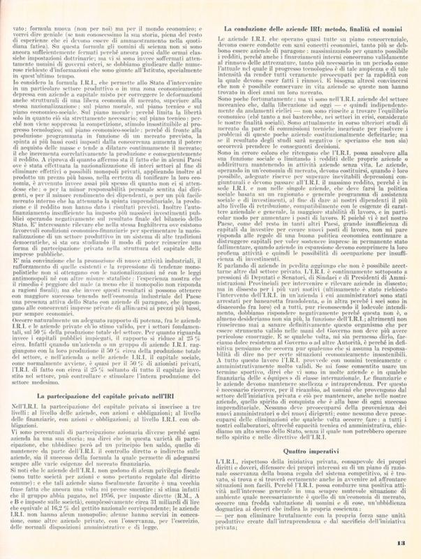 La funzione dell'IRI di Aldo Fascetti, maggio - giugno 1957, anno V, n. 3, p. 13