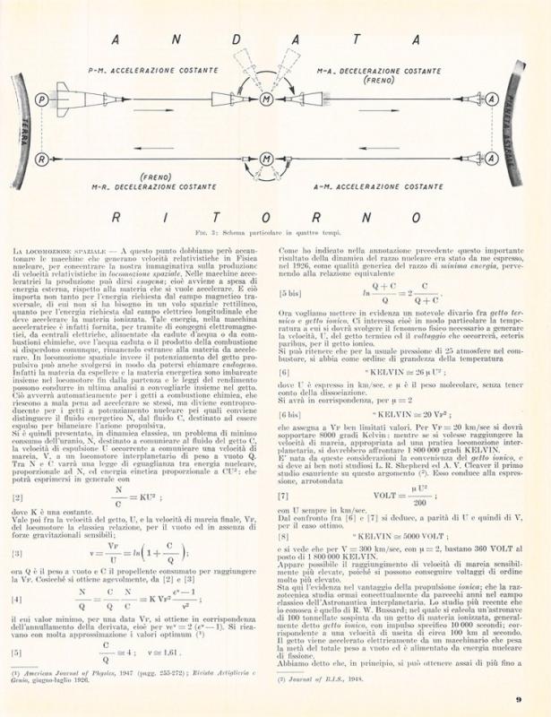 Cosmonautica, possibilità e limiti di G.A. Crocco, settembre - novembre 1957, anno V, nn. 5-6, p. 9