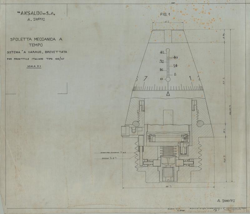 Spoletta meccanica a tempo sistema A. Varaud (Fig.1)