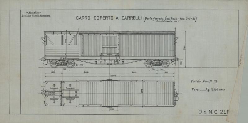 Officina Veicoli Ferroviari - Carro coperto a carrelli