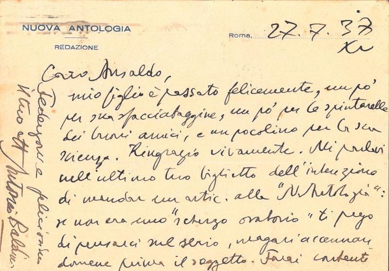 Lettera di Antonio Baldini a Giovanni Ansaldo 27-07-1937 (1)