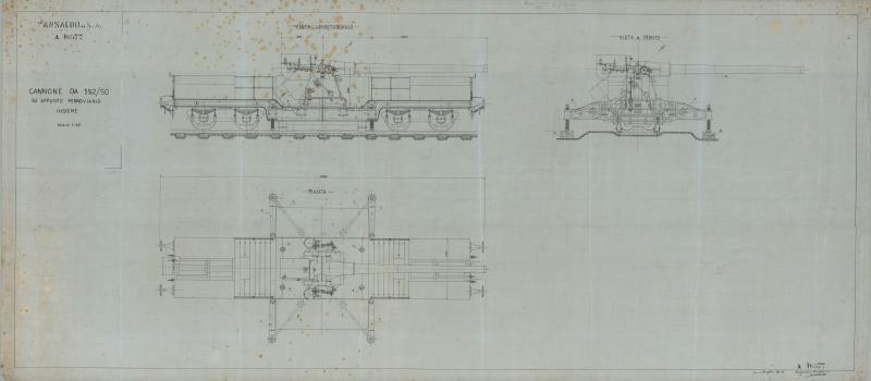 Cannone da 152/50 - su affusto ferroviario