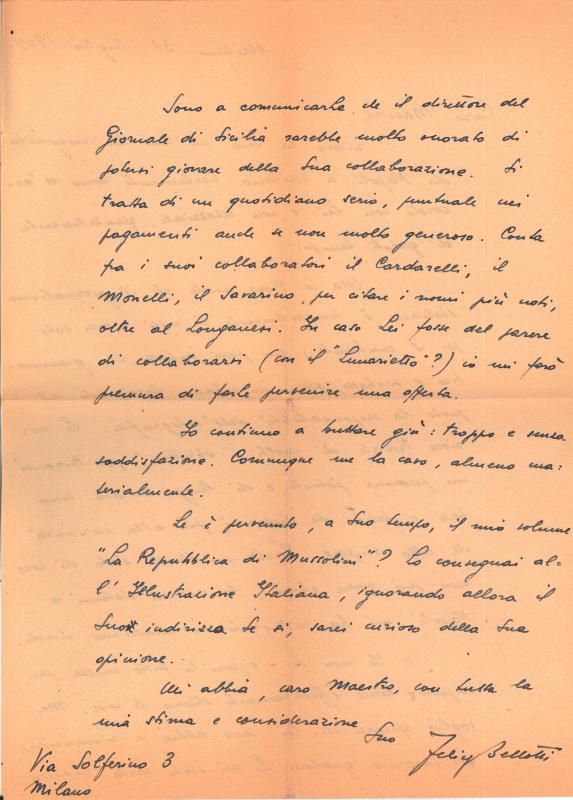 Lettera di Felice Bellotti a Giovanni Ansaldo, 31-07-1949 (2)