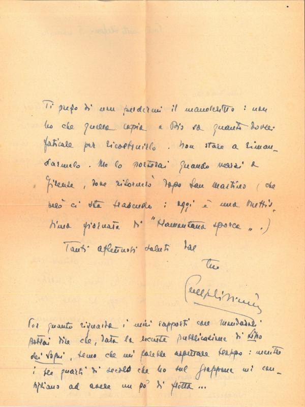 Lettera di Guelfo Civinini inviata a Giovanni Ansaldo, p. 2, 5 - 11 - 1949