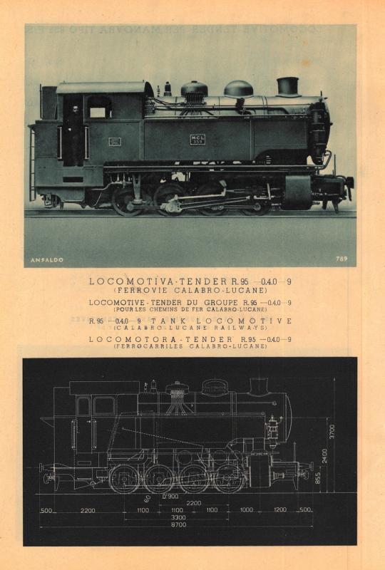 Locomotiva tender R.95 per le Ferrovie Calabro Lucane