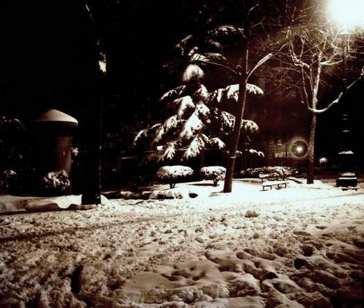 Genova - piazza Savonarola - nevicata
