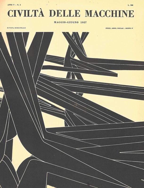 Copertina - un disegno costruttivo di Konrad Wachsmann, maggio - giugno 1957, anno V, n. 3