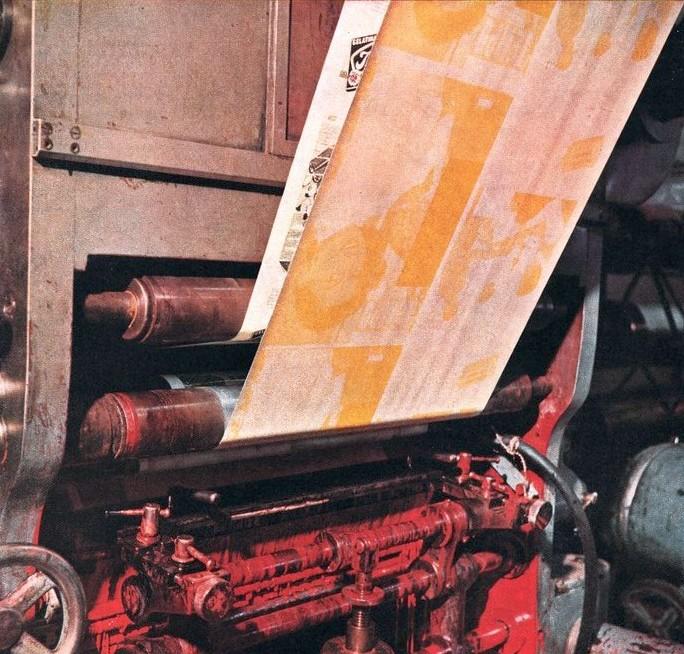 Cilindri per la stampa del colore del settimanale "Tempo", marzo - aprile 1957, anno V, n. 2 - p. 39