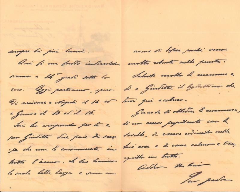 Lettera di Francesco Gerolamo Ansaldo al figlio Giovanni Ansaldo, 31-01-1905 (2)
