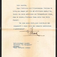 Lettera di Alessandro Ciano a Giovanni Ansaldo, 01-08-1939