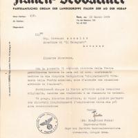 Lettera di Siegfried Fuchs a Giovanni Ansaldo,  13-03-1939