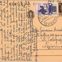 Cartolina di Sergio Codeluppi a Giovanni Ansaldo, retro, 9 - 8 - 1940