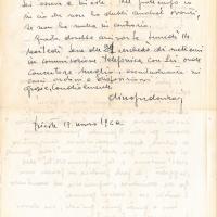Retro della lettera di Domenico Predonzani, 1960 mar. 13
