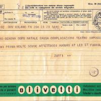 Telegramma di Piero Zuffi, 1957 dic. 24