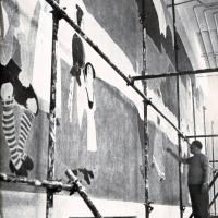 Il pittore Domenico Cantatore nella mensa sala pianterreno dello stabilimento Ansaldo San Giorgio di Campi - p. 61