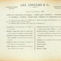 Gio. Ansaldo & C. Genova. Stabilimento Meccanico Sampierdarena - Cantiere Navale Sestri Ponente (frontespizio)