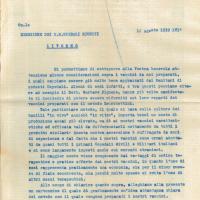 Lettera di Mario Bruschettini agli Ospedali riuniti di Livorno, 12-08-1938 (1)