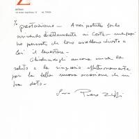 Retro della lettera di Piero Zuffi, 1958 mar. 25