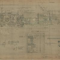 Locomotive indiane 2-8-2 classe WG - Insieme del telaio, freno e sospensione (sezione longitudinale - parte posteriore)