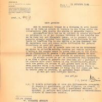 Lettera di C.Benzi a Giovanni Ansaldo, 19-10-1949