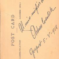 Fronte cartolina di Arturo Cosulich a Giovanni Ansaldo, 05-05-1918