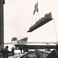 Impostazione al cantiere Ansaldo di Sestri della "Leonardo da Vinci", luglio - agosto 1957, anno V, n. 4, p. 14