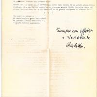 Lettera di Charlotte Oesterreicher inviata a Giovanni Ansaldo, retro, 10 - 4 - 1964