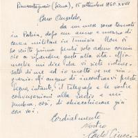 Lettera inviata da Carlo Ciucci a Giovanni Ansaldo, 15 - 9 - 1940