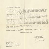 Lettera di G. Samonà, 1957