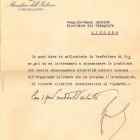 Lettera di Arturo Bocchini a Giovanni Ansaldo, 07-11-1940