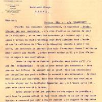 Lettera dello studio legale John P. Best & C all'armatore Drago; 8 novembre 1910