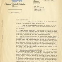 Lettera di Federico Costa, 1955