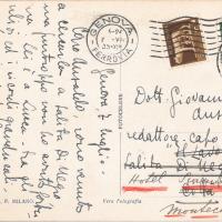 Cartolina inviata da Carlo Ciucci a Giovanni Ansaldo, retro, 7 - 7 - 935