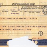 Telegramma di Piero Zuffi, 1957 nov. 16